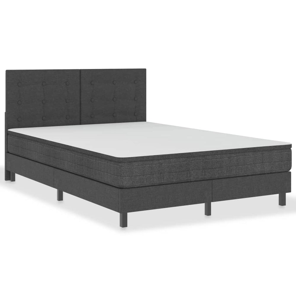 vidaXL Lit coffre gris foncé en tissu 140x200 cm