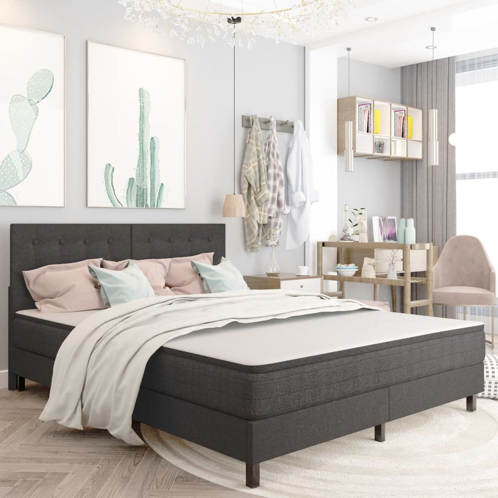 vidaXL Lit tapissier gris foncé tissu 160x200 cm
