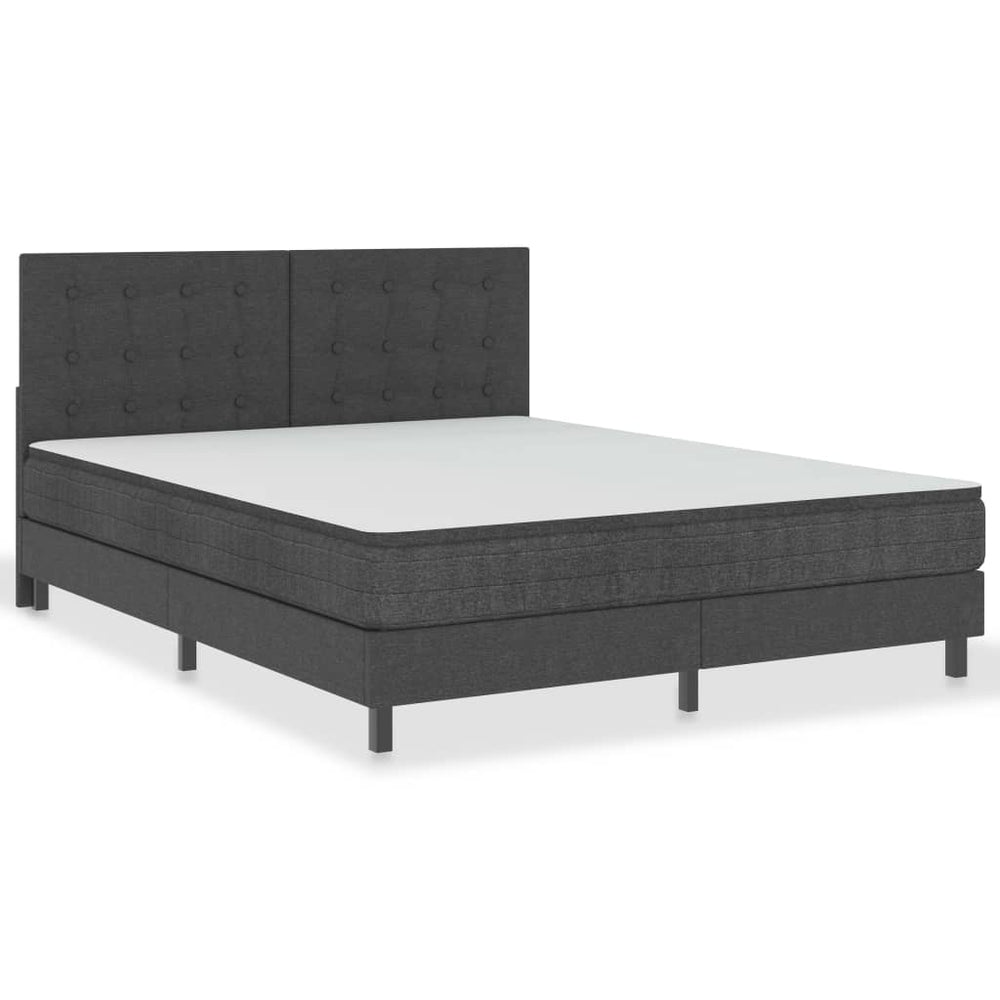 vidaXL Lit coffre gris foncé en tissu 180x200 cm