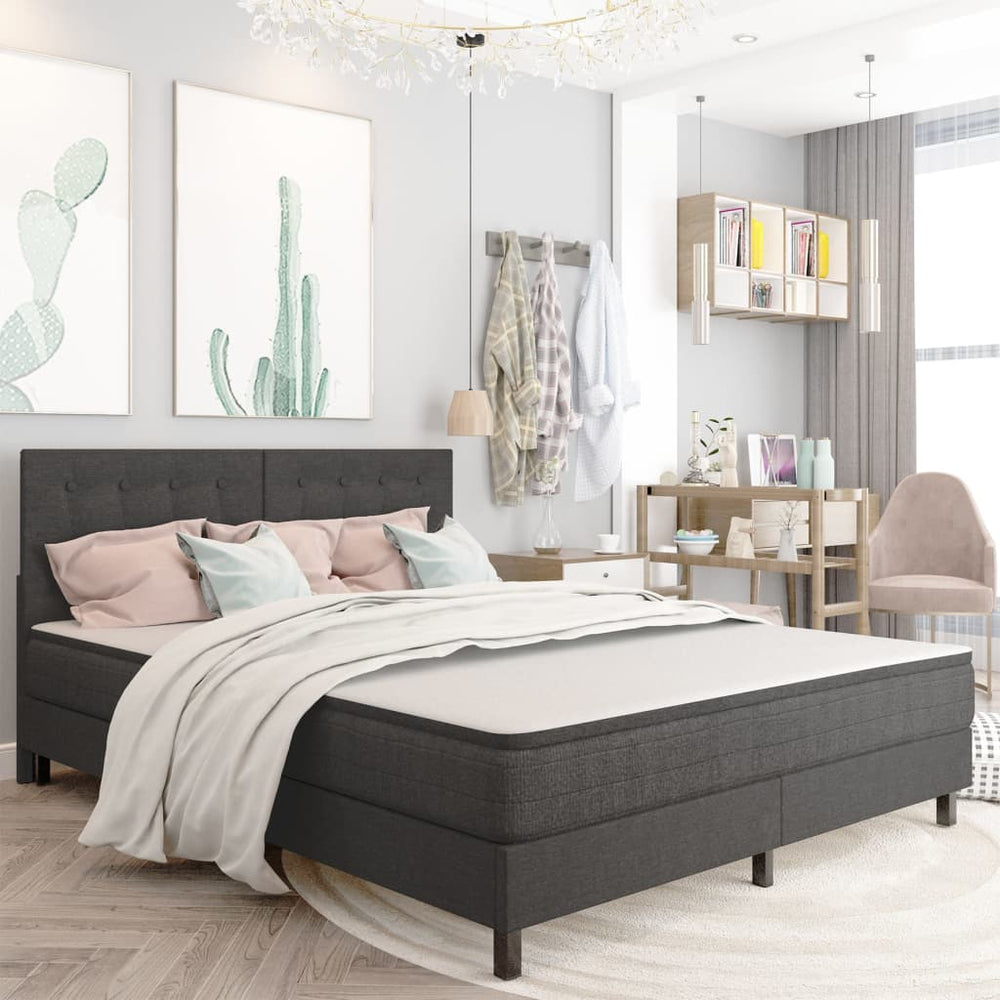 vidaXL Lit tapissier gris foncé tissu 160x200 cm