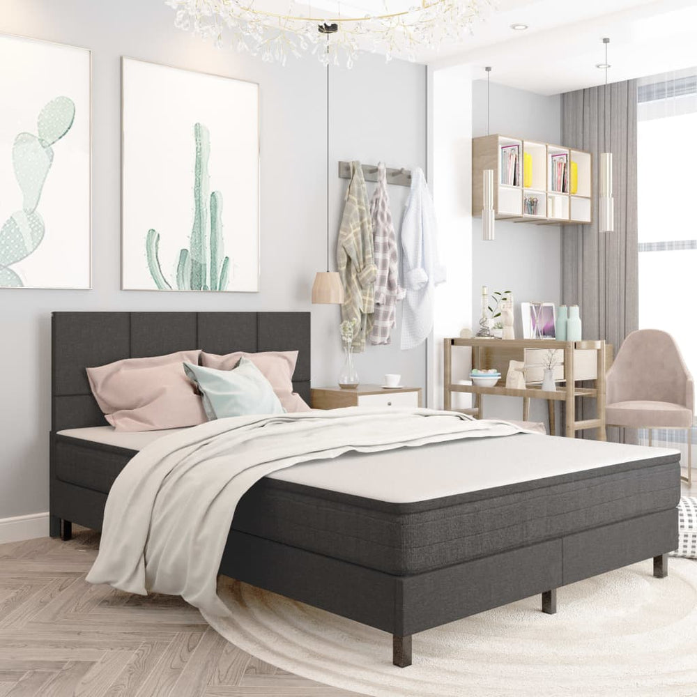vidaXL Lit coffre gris foncé en tissu 180x200 cm