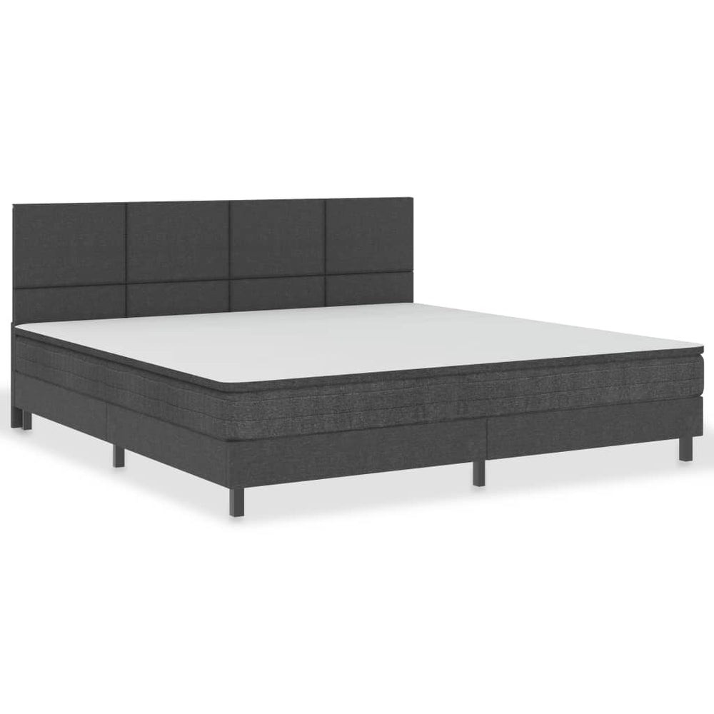 vidaXL Lit tapissier gris foncé tissu 200x200 cm