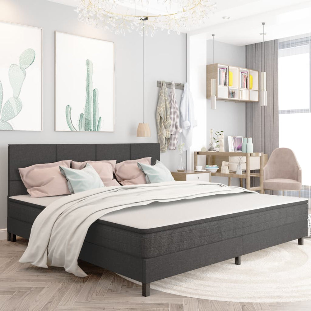 vidaXL Lit tapissier gris foncé tissu 200x200 cm