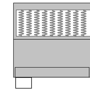 Boxspringbett Dunkelgrau Stoff 90x200 cm