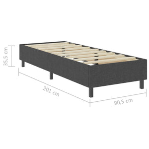Boxspringbett Dunkelgrau Stoff 90x200 cm