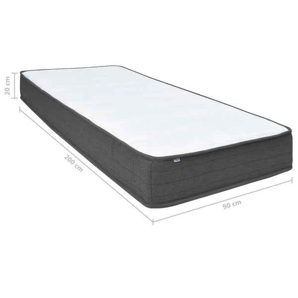 Boxspringbett Dunkelgrau Stoff 90x200 cm