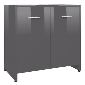 Hochglanz Grau Badezimmerschrank 60cm