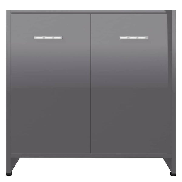 Hochglanz Grau Badezimmerschrank 60cm