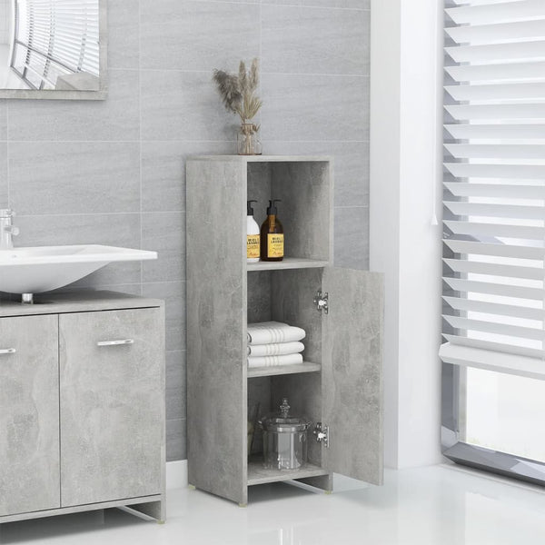 Betongrauer Badezimmerschrank 30x30x95 cm