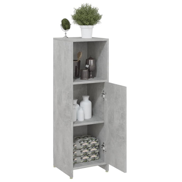 Betongrauer Badezimmerschrank 30x30x95 cm