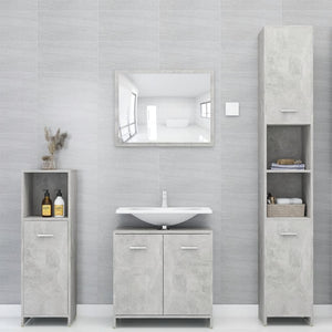Betongrauer Badezimmerschrank 30x30x95 cm