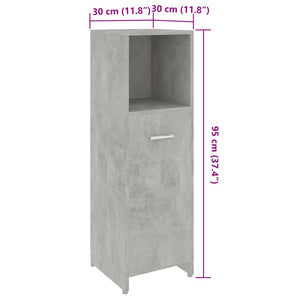 Betongrauer Badezimmerschrank 30x30x95 cm