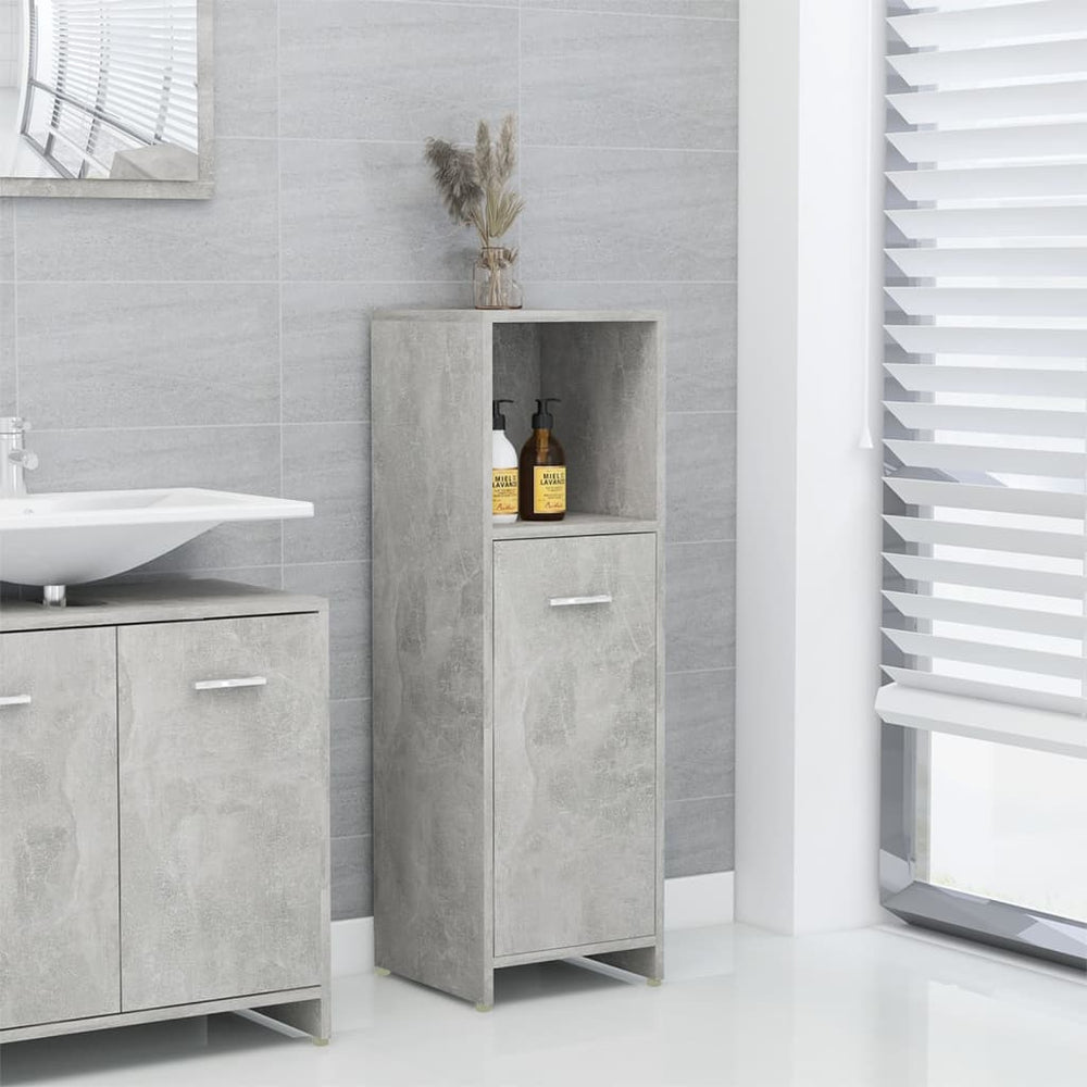 vidaXL Meuble de salle de bain gris béton 30x30x95 cm Bois d'ingénierie