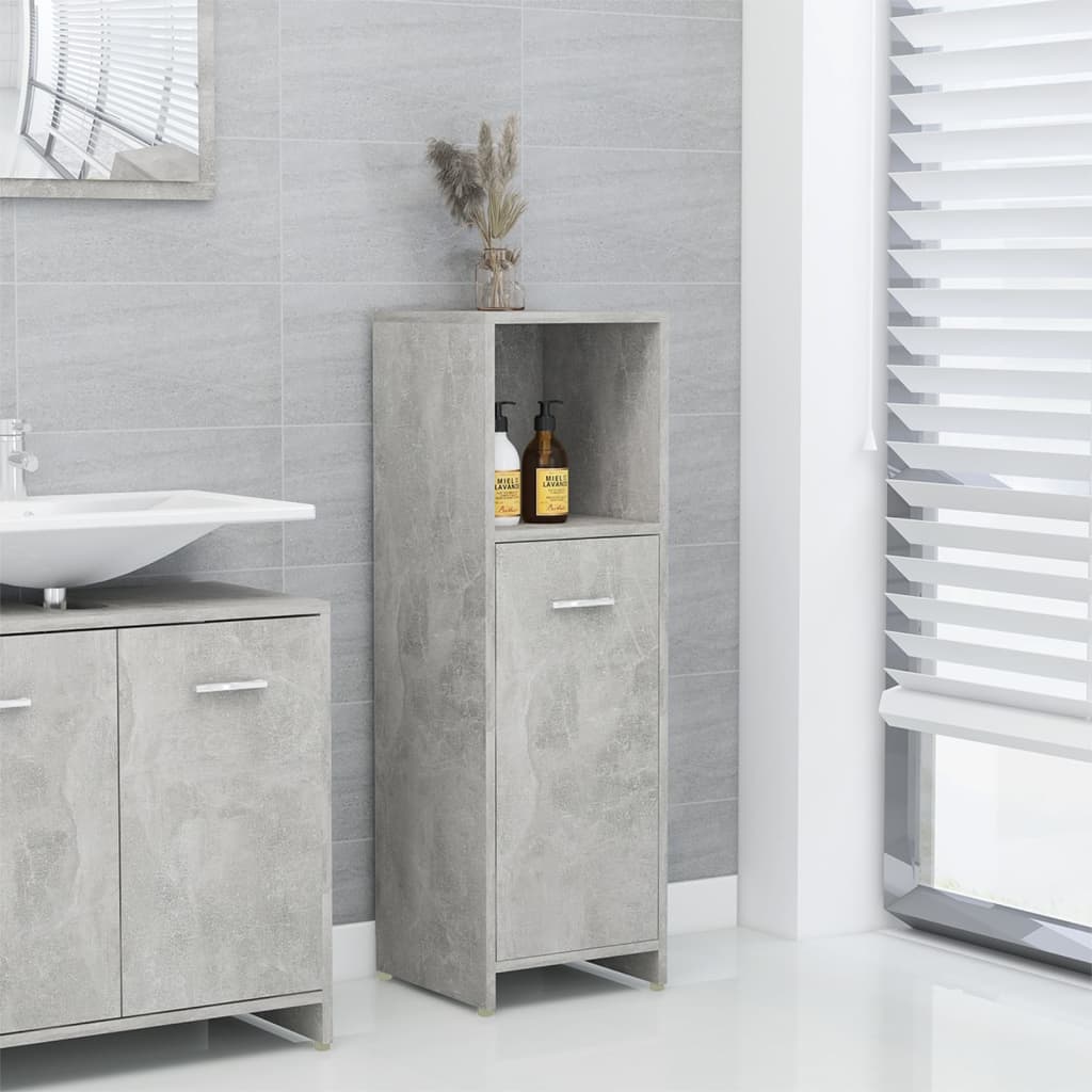 Betongrauer Badezimmerschrank 30x30x95 cm