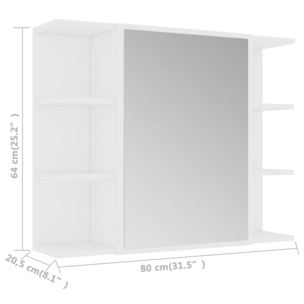 Weißer Bad-Spiegelschrank 80 cm