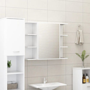 Weißer Bad-Spiegelschrank 80 cm