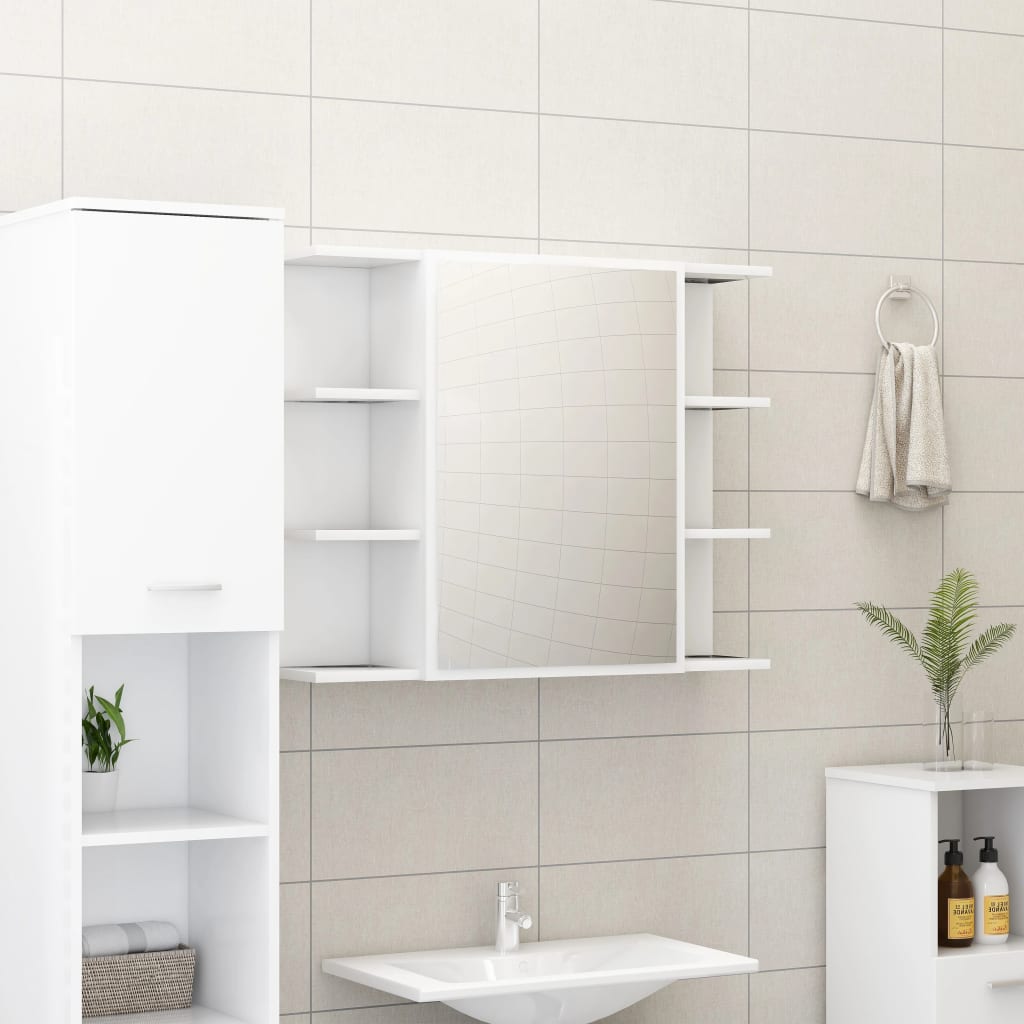 Weißer Bad-Spiegelschrank 80 cm
