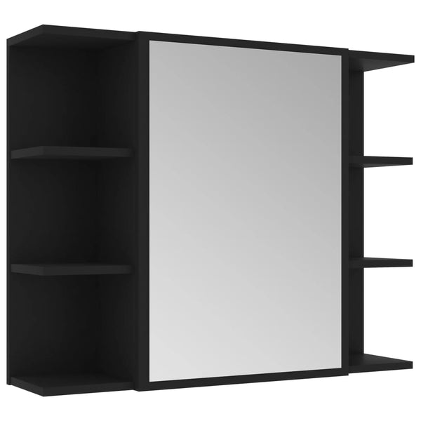 Schwarzer Bad Spiegelschrank 80cm