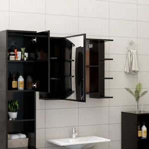Schwarzer Bad Spiegelschrank 80cm