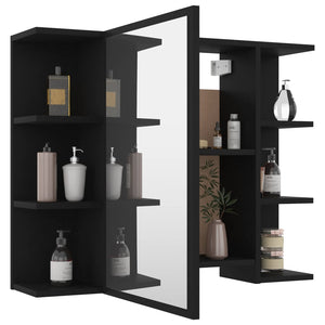 Schwarzer Bad Spiegelschrank 80cm