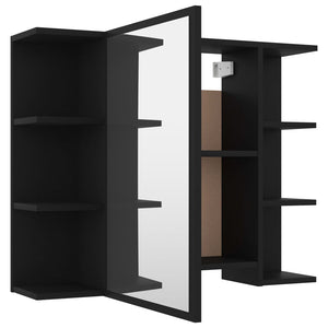Schwarzer Bad Spiegelschrank 80cm