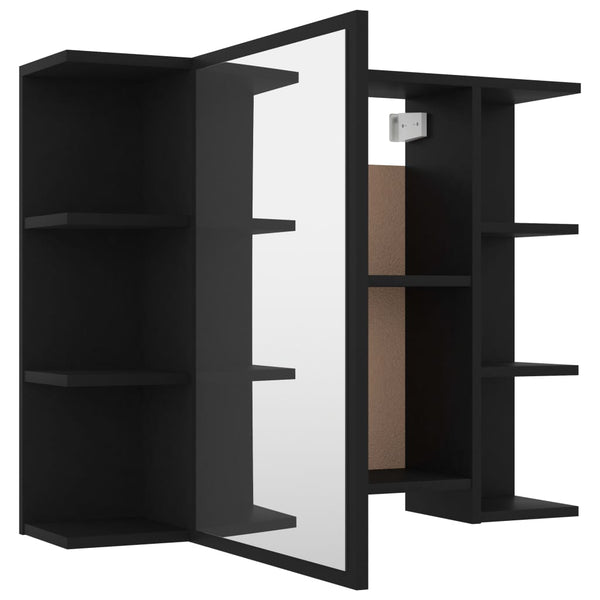 Schwarzer Bad Spiegelschrank 80cm