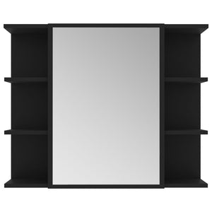 Schwarzer Bad Spiegelschrank 80cm