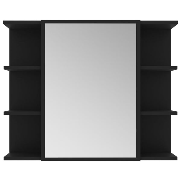 Schwarzer Bad Spiegelschrank 80cm
