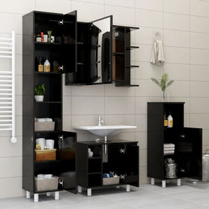 Schwarzer Bad Spiegelschrank 80cm