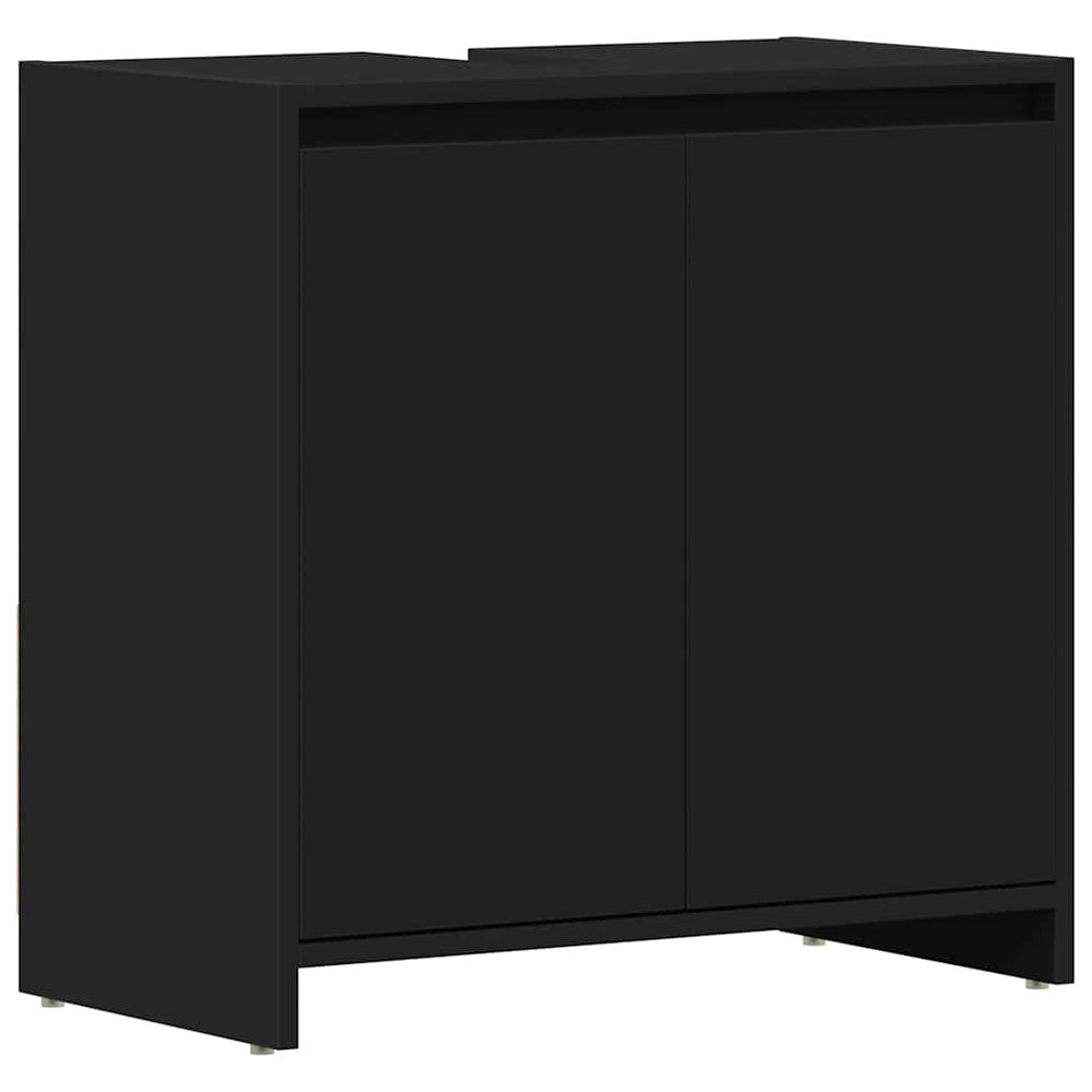 vidaXL Armoire de salle de bain noire 60x33x61 cm en bois d'ingénierie