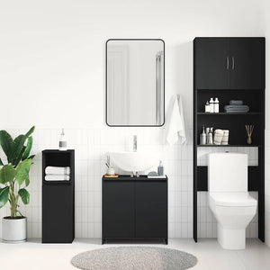 Schwarzer Badezimmerschrank 60 cm