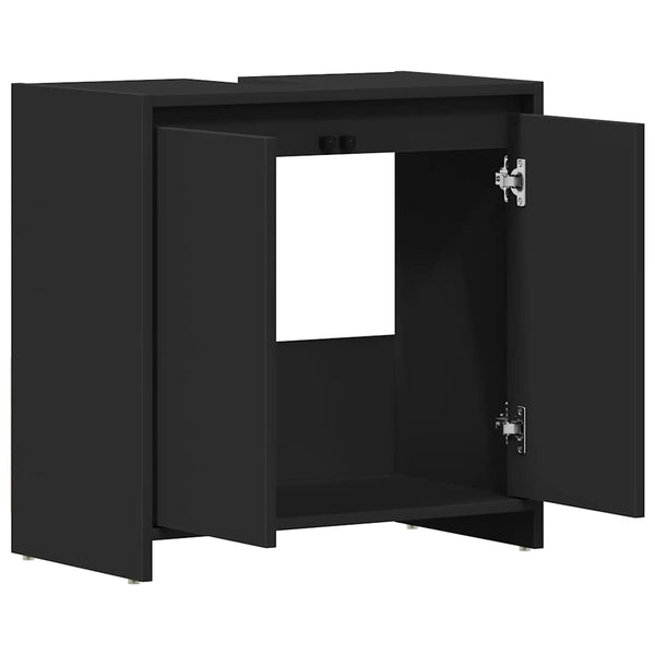Schwarzer Badezimmerschrank 60 cm