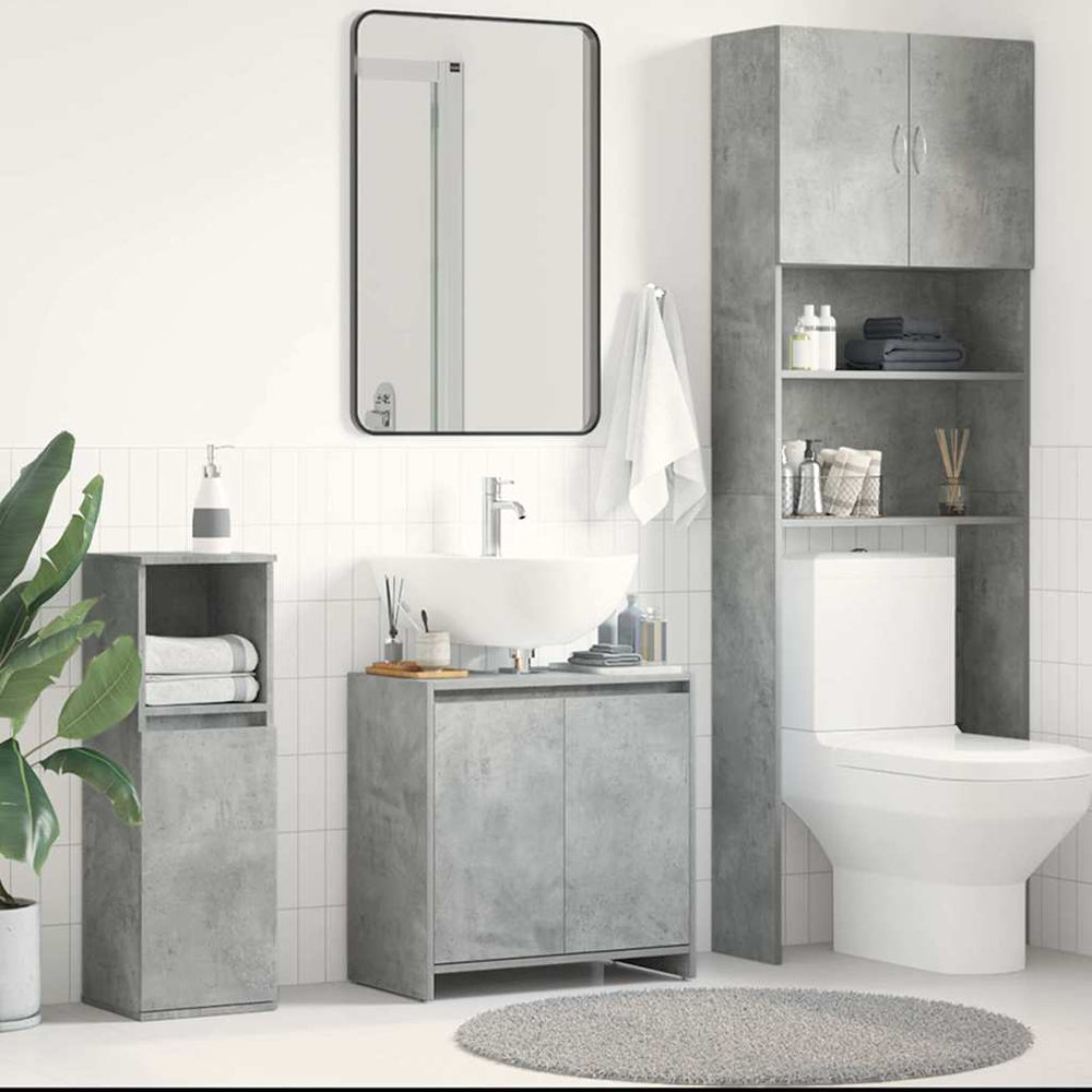 Betongrauer Badezimmerschrank 60 cm