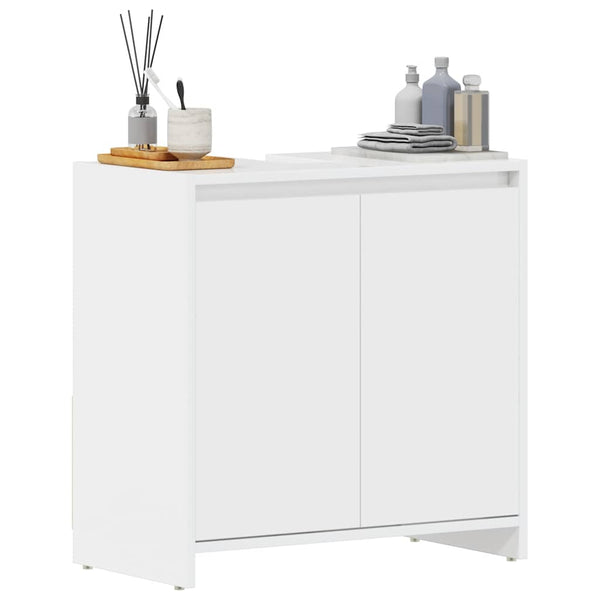 Hochglanz Badezimmerschrank Weiß 60 cm