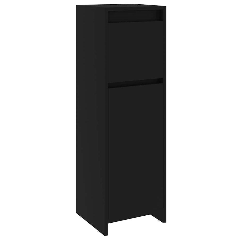 vidaXL Meuble de salle de bain noir 30x30x95 cm en bois d'ingénierie