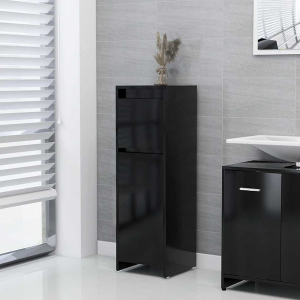 Schwarzer Badezimmerschrank 30x30x95 cm