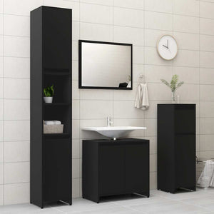 Schwarzer Badezimmerschrank 30x30x95 cm