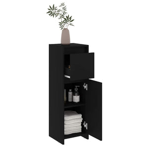 Schwarzer Badezimmerschrank 30x30x95 cm