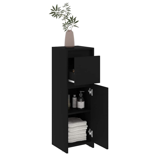 Schwarzer Badezimmerschrank 30x30x95 cm