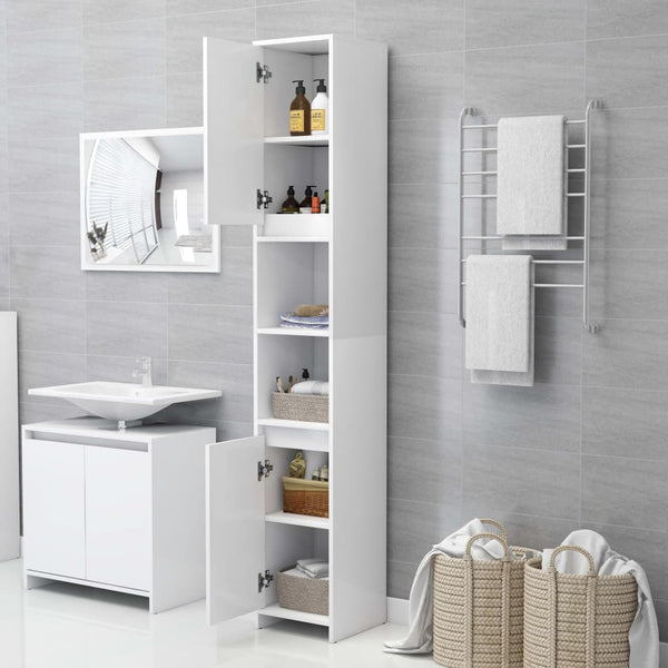 Weißer Badezimmerschrank 30x30x183,5 cm