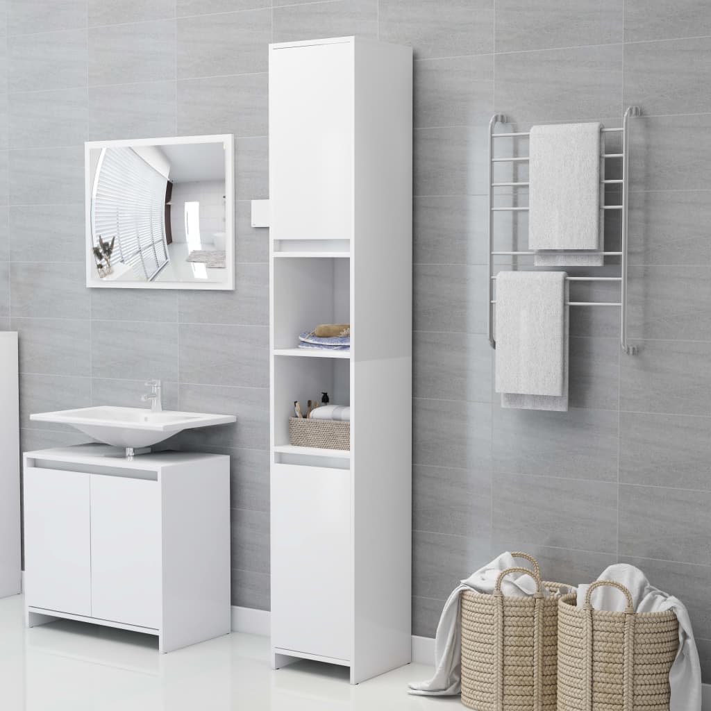 Weißer Badezimmerschrank 30x30x183,5 cm