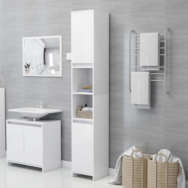 Weißer Badezimmerschrank 30x30x183,5 cm