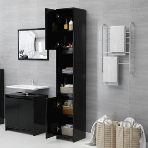 Schwarzer Badezimmerschrank 30x30x183,5cm