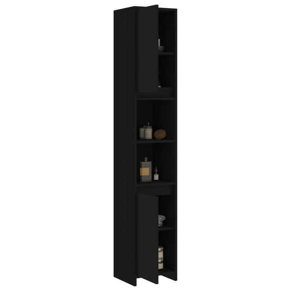 Schwarzer Badezimmerschrank 30x30x183,5cm