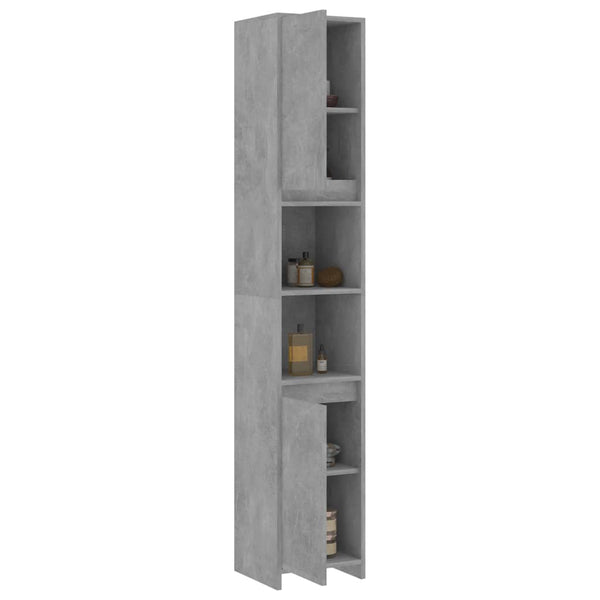 Betongrauer Badezimmerschrank, 30x30x183,5 cm