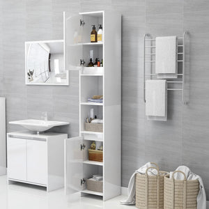Hochglanz Badezimmerschrank Weiß 30x183,5 cm