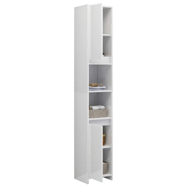 Hochglanz Badezimmerschrank Weiß 30x183,5 cm