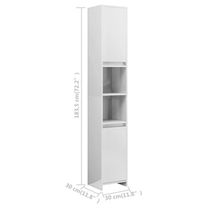 Hochglanz Badezimmerschrank Weiß 30x183,5 cm