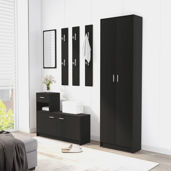 Schwarzer Garderobenschrank 55x25x189 cm