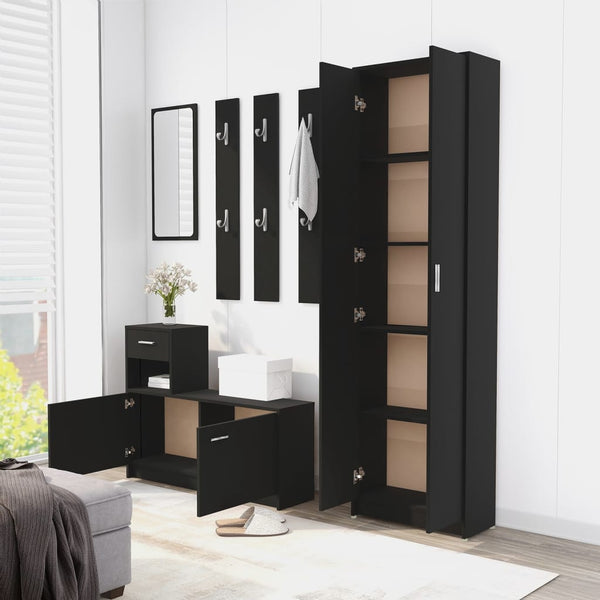 Schwarzer Garderobenschrank 55x25x189 cm